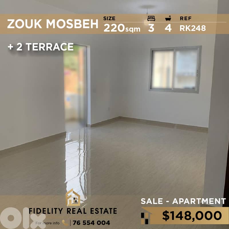 Apartment for sale in Zouk Mosbeh RK248 شقة للبيع في زوق مصبح 0