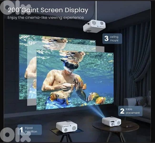 F2 Mini Portable Projector - Full HD 1080p Home Theater/4$ delivery 5