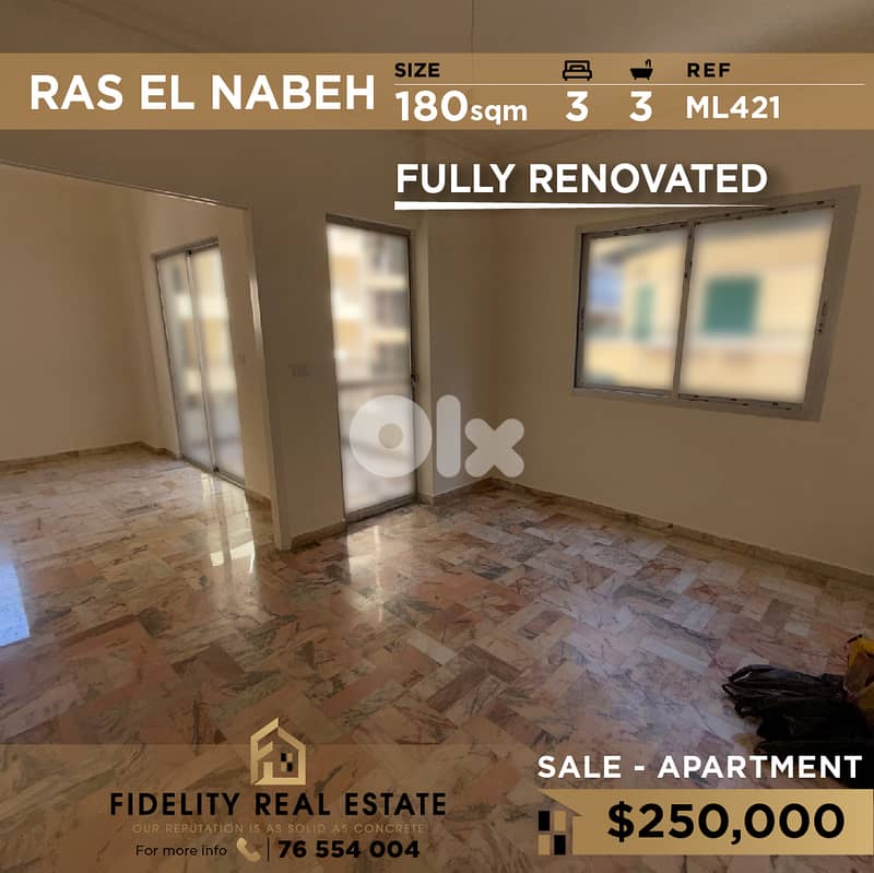 Apartment for sale in Ras El Nabeh ML421 شقة للبيع في رأس النبع 0