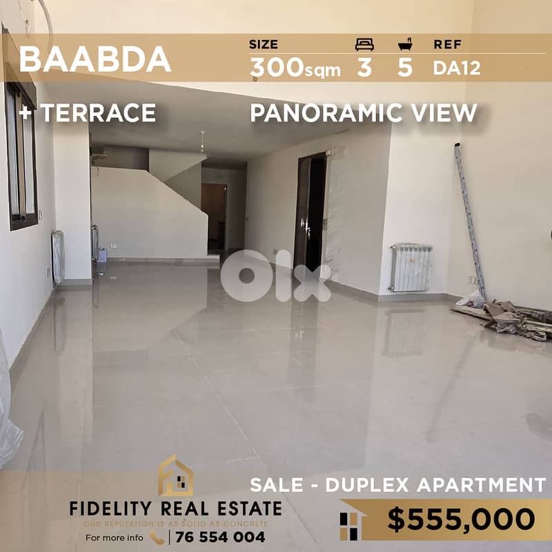 Duplex for sale in Baabda DA12 دوبلكس  للبيع في بعبدا 0