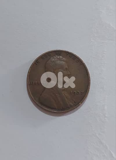 USA  Lincolin Wheat cent coin year 1937