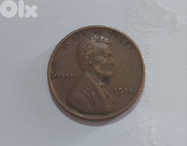 USA  Lincolin Wheat cent coin year 1934 0