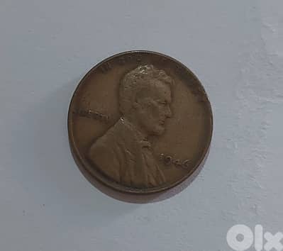 USA  Lincolin Wheat cent coin year 1946
