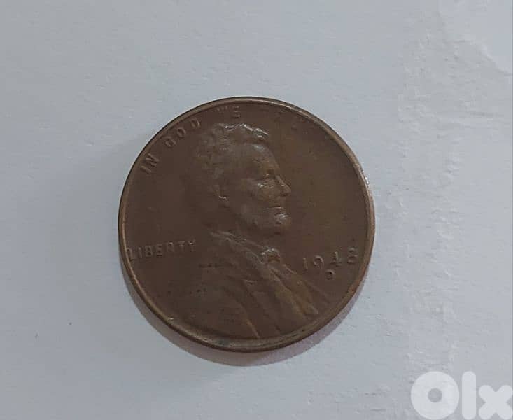 USA  Lincolin Wheat cent coin year 1948 D 0