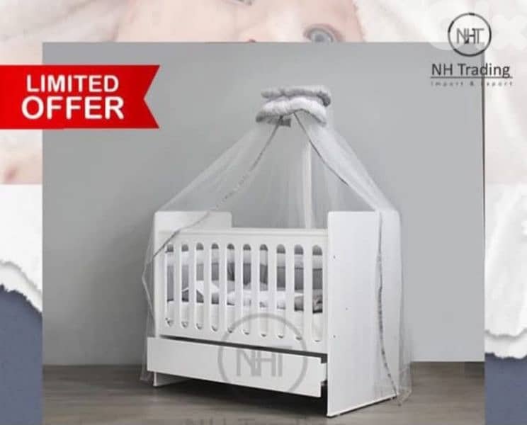 تخت بيبي مع فرشة وخزانة 1