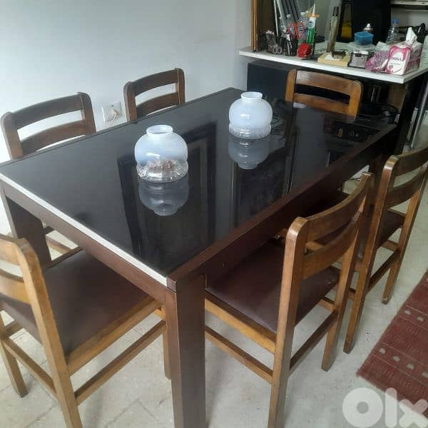 طاولي إيطالي تفتح كراسي خشب سنديان 0