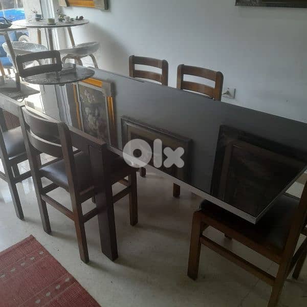 طاولي إيطالي تفتح كراسي خشب سنديان 2