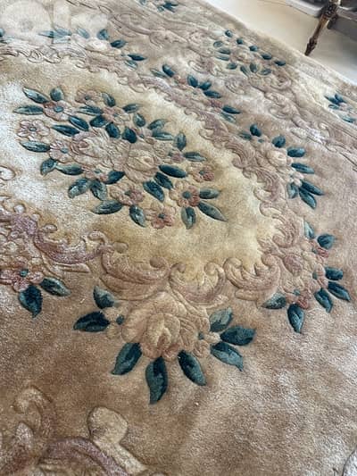 Chinese Aubusson Rug 1Soft Thick Wool Pile,Floral, Vintage 1960s