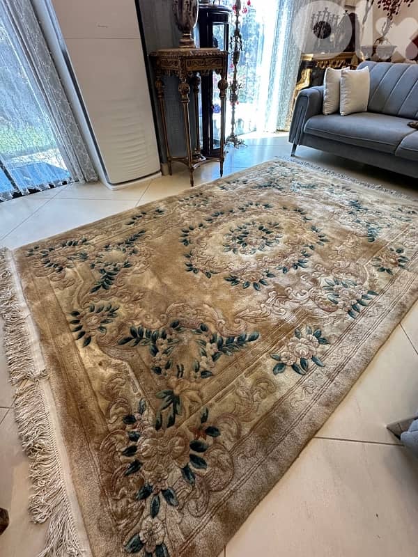 Chinese Aubusson Rug 1Soft Thick Wool Pile,Floral, Vintage 1960s 1