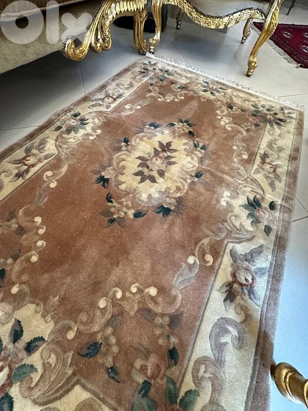 Chinese Aubusson Rug 1Soft Thick Wool Pile,Floral, Vintage 1960s 2