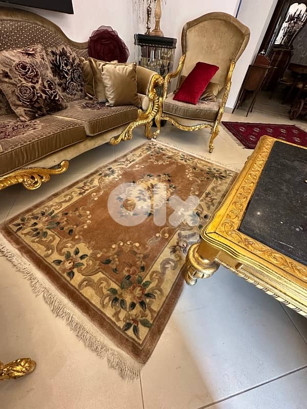 Chinese Aubusson Rug 1Soft Thick Wool Pile,Floral, Vintage 1960s 3