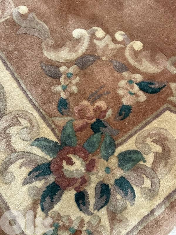 Chinese Aubusson Rug 1Soft Thick Wool Pile,Floral, Vintage 1960s 5