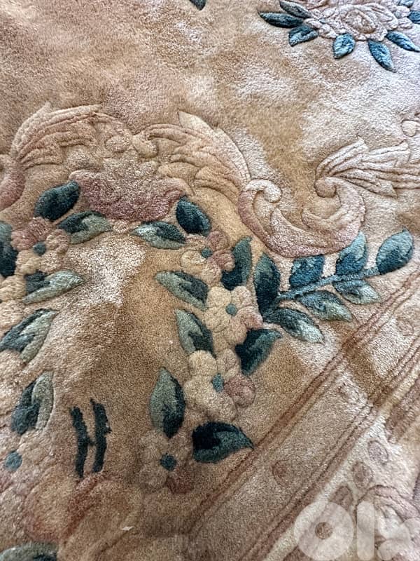 Chinese Aubusson Rug 1Soft Thick Wool Pile,Floral, Vintage 1960s 6