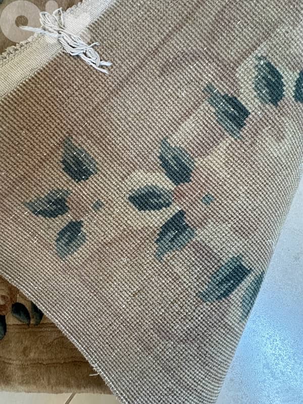 Chinese Aubusson Rug 1Soft Thick Wool Pile,Floral, Vintage 1960s 7