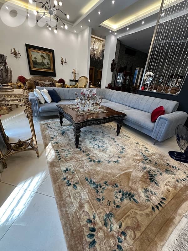 Chinese Aubusson Rug 1Soft Thick Wool Pile,Floral, Vintage 1960s 9