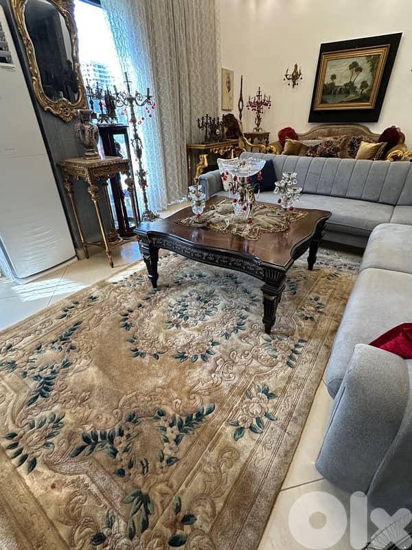 Chinese Aubusson Rug 1Soft Thick Wool Pile,Floral, Vintage 1960s 12