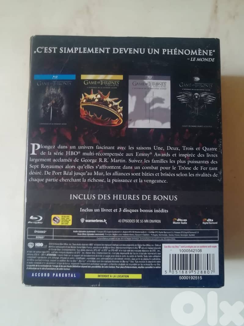 Blu-ray Box Set Game of Thrones Complete Seasons 1 2 3 4 5