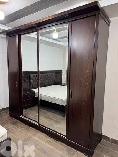 غرفه نوم خشب لاتيه وزان ملبس قشرا سنديان