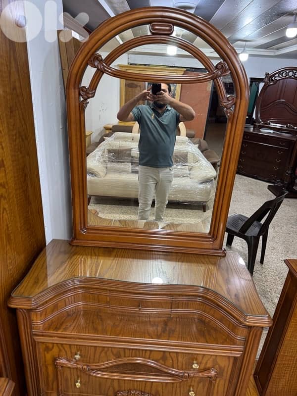 غرفه نوم خشب لاتيه وزان ملبسه قشرا سنديان 4