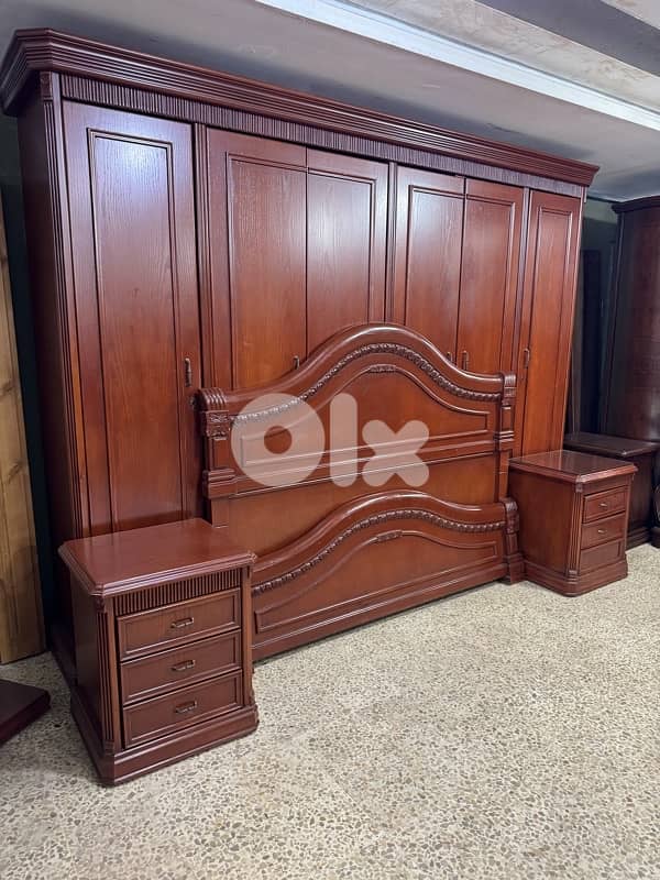 غرفه نوم خشب لاتيه وزان ملبس قشرا سنديان 0