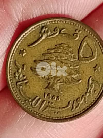 5 piastres 1955 ٥ قروش ١٩٥٥