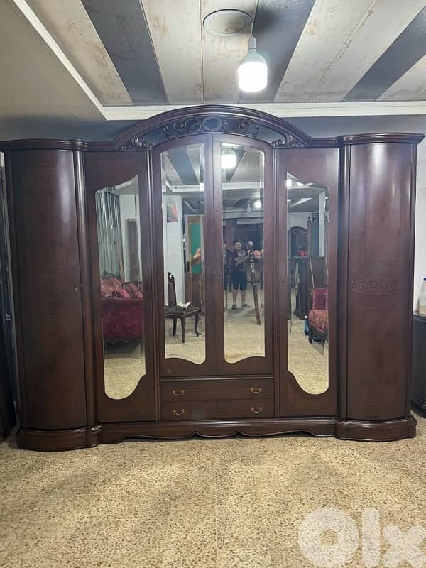 غرفه نوم رائيسه خشب لاتيه وزان صنع مصري ملبس قشرا تنباك 3