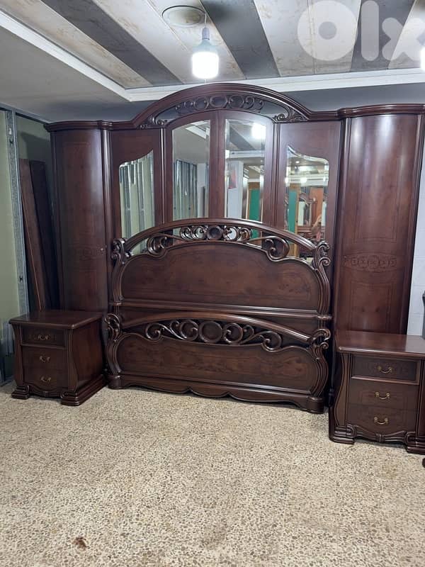 غرفه نوم رائيسه خشب لاتيه وزان صنع مصري ملبس قشرا تنباك 5