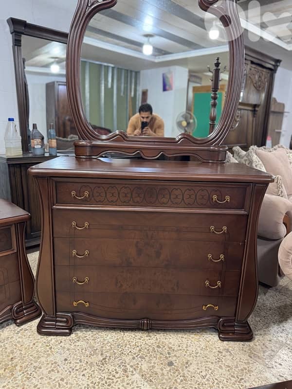 غرفه نوم رائيسه خشب لاتيه وزان صنع مصري ملبس قشرا تنباك 8