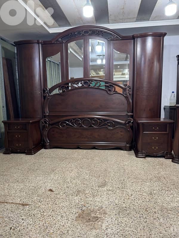 غرفه نوم رائيسه خشب لاتيه وزان صنع مصري ملبس قشرا تنباك 10
