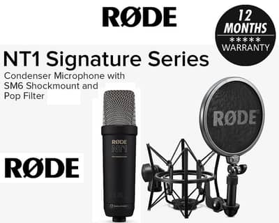 RODE NT1 Signature with SM6 Shockmount and Pop Filter - Black