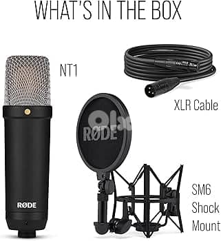 RODE NT1 Signature with SM6 Shockmount and Pop Filter - Black 2