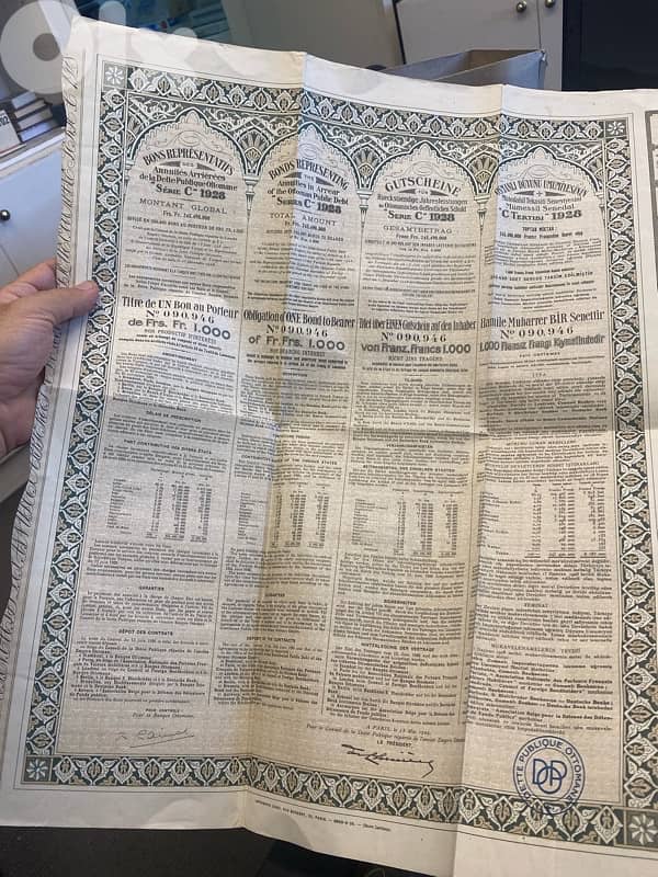 سندات الدولة العثمانية حجم ضخم سندات متأخرات ديون الدولة العثمانية 3