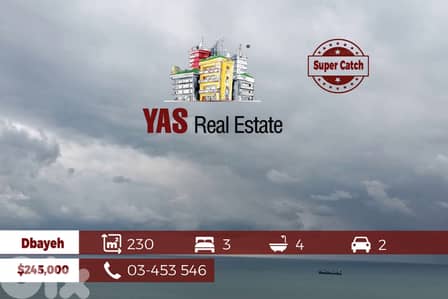 Dbayeh 230m2 | 70m2 Terrace | Duplex | Sea view | Catch | OH |