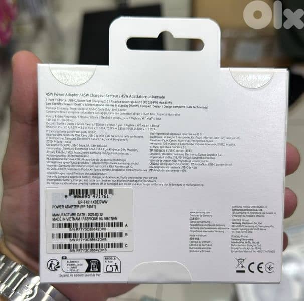 Samsung 45W pd power adapter 2pin lb with cable 1