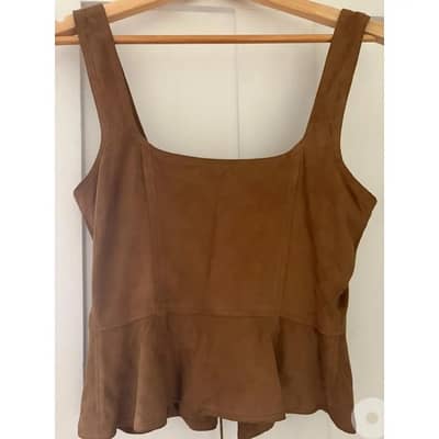 suede brown top