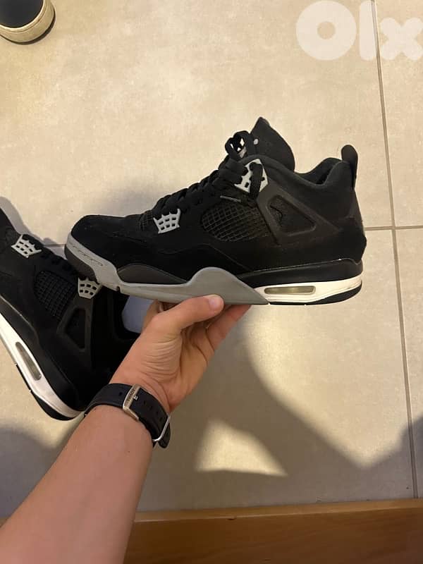jordan 4s black canvas (authentic) barely used 4