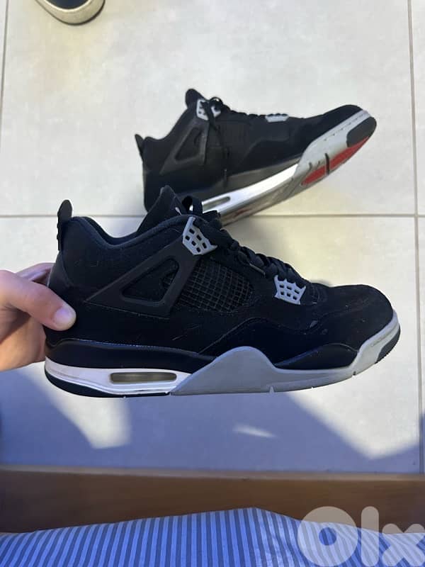 jordan 4s black canvas (authentic) barely used 6