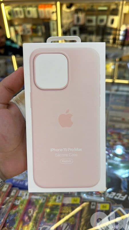 Silicone case magsafe iphone 15 pro max light pink 0