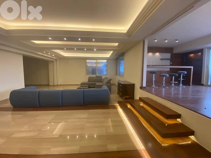 furnished apartment for rent with private terrace and garden rabieh 0