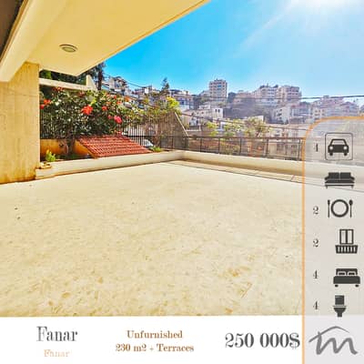 Fanar | 4 Bedrooms 230m² + 80m² Terraces | 4 Parking Spots | Balcony
