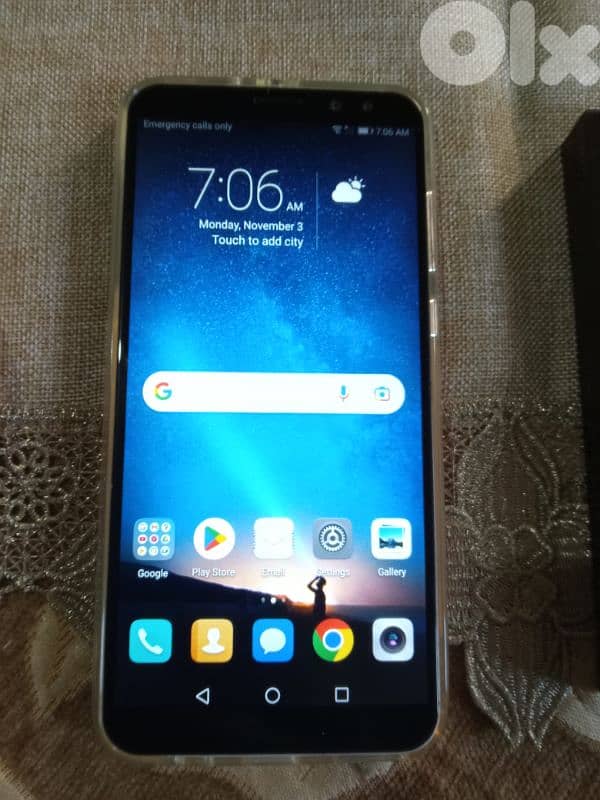 تلفون هواوي للبيع معو بطارية من شركة و كفر و قطعة من شركة السعر 65$ 5