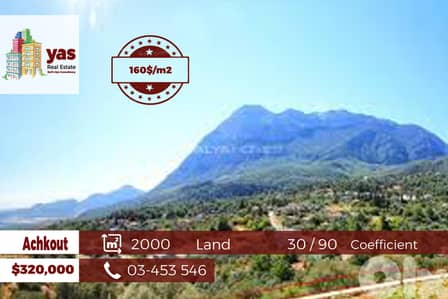 Achkout 2000m2 | 30/90 Coefficient | Classy Area |Sea&Mountain View|WA