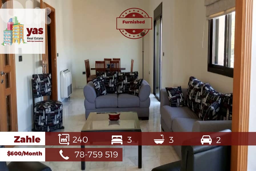 Zahle 240m2 | Furnished | Mint Condition | Calm area | Rent | TYT 0
