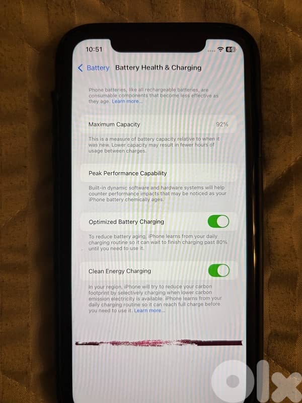 Iphone 11 64 Gb battery health 92% 1