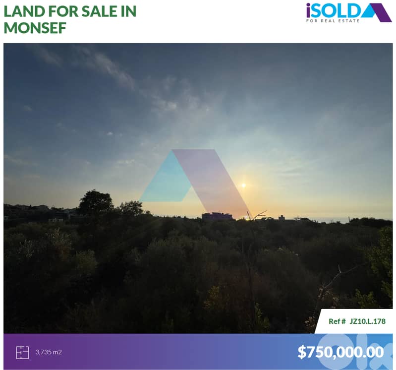 3735m2 Prime Land+Sea view 4sale in Monsef/Jbeil - أرض للبيع في المنصف 0