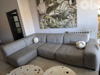 l shape grey sofa