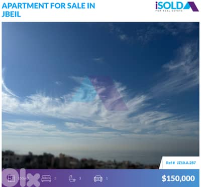 New Apartment+SeaView4 sale in Jbeil DT, Jbeyl town شقة للبيع في جبيل