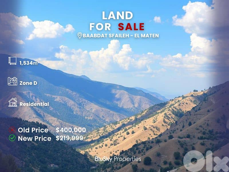 Land For SALE In Baabdat Sfaileh أرض للبيع #GS 0