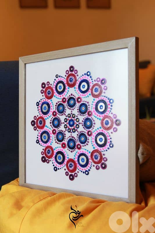 hand painted mandala on glass 0