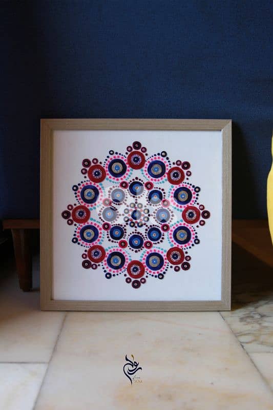 hand painted mandala on glass 1